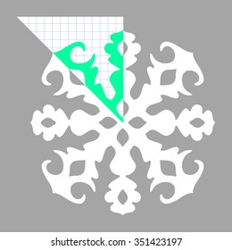 Stencil ornament for hand made snowflake. Vector illustration