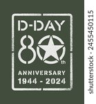Stencil paint about the 80th Anniversary of the D-Day in vector