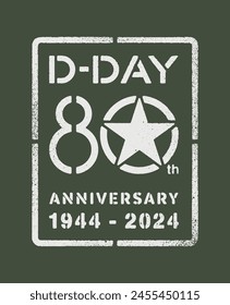 Stencil paint about the 80th Anniversary of the D-Day in vector