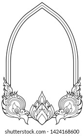 stencil Pentagon window arch Traditional or vintage design for frame and border, decorative, invitation card, sign printing