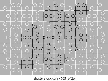 stencil of puzzle pieces. third variant. vector illustration
