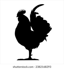 Stencil Rooster Chicken Silhouette, chicken VECTOR clipart 