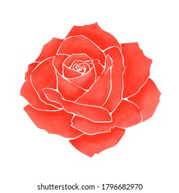 Stencil Rose vector red shaded
