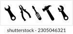 Stencil screwdriver pliers icon Hammer Tools clipart Vector stock illustration EPS 10