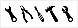 Stencil screwdriver pliers icon Hammer Tools clipart Vector stock illustration EPS 10