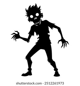 Schablone Silhouette gruseligen Zombie Haloween