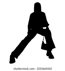 Stencil. Silueta de una mujer posando en un vector
