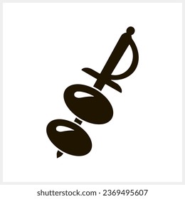 Stencil skewer olive icon isolated Food clipart Vector stock illustration EPS 10