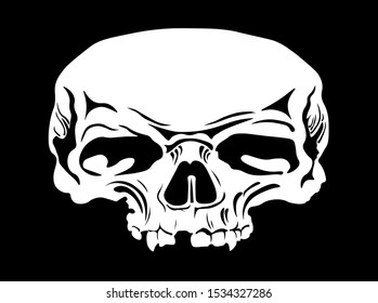 Stencil for skull airbrushing. Stencil for transferring the main details of the skull to the surface of the picture.