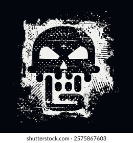 stencil skull, vintage design t shirts