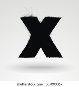 Stencil spray paint font. Detailed vector alphabet