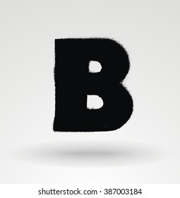 Stencil spray paint font. Detailed vector alphabet