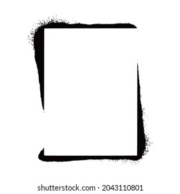 Stencil spray paint frame. Grunge graffiti style black frame. Isolated vector illustration with drop paint border. Stencil spray effect.