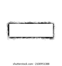 Stencil spray paint frame. Grunge graffiti style black frame. Isolated vector illustration with drop paint border. Stencil spray effect.