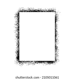 Stencil spray paint frame. Grunge graffiti style black frame. Isolated vector illustration with drop paint border. Stencil spray effect.