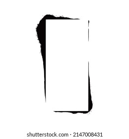 Stencil spray paint frame. Grunge graffiti style black frame. Isolated vector illustration with drop paint border. Stencil spray effect.