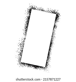 Stencil spray paint frame. Grunge graffiti style black frame. Isolated vector illustration with drop paint border. Stencil spray effect.