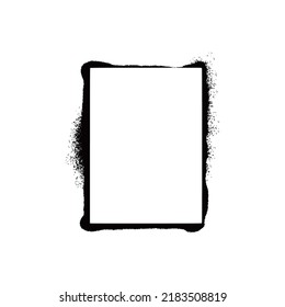 Stencil spray paint frame. Grunge graffiti style black frame. Isolated vector illustration with drop paint border. Stencil spray effect.