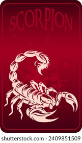 Stencil style vector drawing of a scorpion against an aesthetically pleasing background