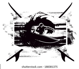 stencil surf shield with rider