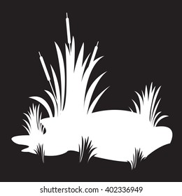 stencil swamp on a black background