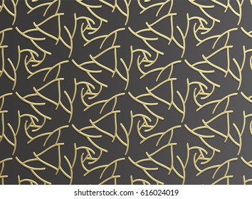 Stencil template of gold Arabesque laser paper cut in Arabic pattern for Ramadan Kareem festival.Lace die cut vector illustration for wedding invitation and greeting card in vintage 