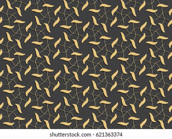 Stencil template of gold Arabesque laser paper cut in Arabic seamless pattern for Ramadan Kareem or Islamic festival.Lace vector illustration for wedding invitation and greeting card in vintage 
