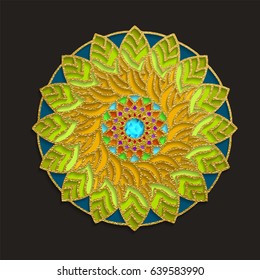 Stencil template of mandala laser paper cut in Arabic pattern for Ramadan Kareem card.Lace die cut vector illustration for wedding invitation and greeting card in vintage style 
