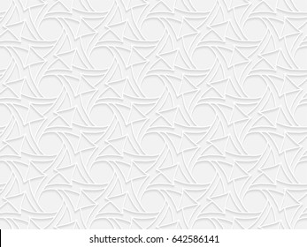 Stencil template of white Arabesque laser paper cut in Arabic seamless pattern for Ramadan Kareem or Islamic festival.Lace vector illustration for wedding invitation and greeting card in vintage 
