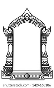 stencil Temple arch Traditional or vintage design for frame and border, decorative, invitation card, sign printing