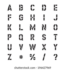Stencil Vector Font Stock Vector (Royalty Free) 196427969 | Shutterstock