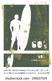 stencil vintage surf frame