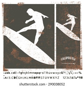 stencil vintage surf frame