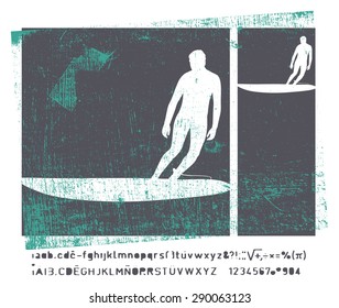 stencil vintage surf frame