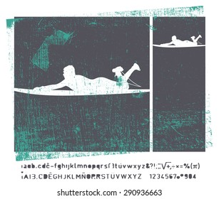 stencil vintage surf frame