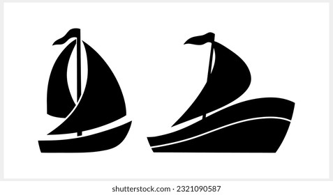 Stencil Yacht Clip Art. Seekarte. Vektorgrafik. EPS10