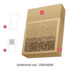 plantilla de corte de muescas de caja deslizante con estampado y maquillaje 3D