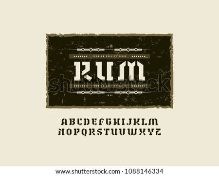 stencilplate serif font military style template stock vector serif template
