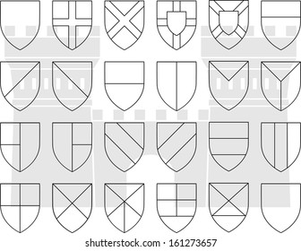 stencils of division of the shield. vector illustration