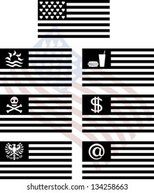 stencils of fantasy usa flags. second variant. vector illustration