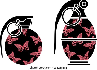 stencils of glamour grenades. vector illustration