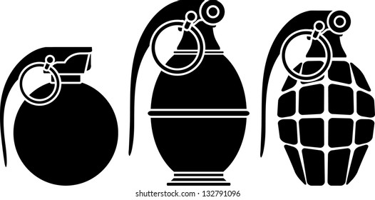 Stencils of grenades. vector illustration
