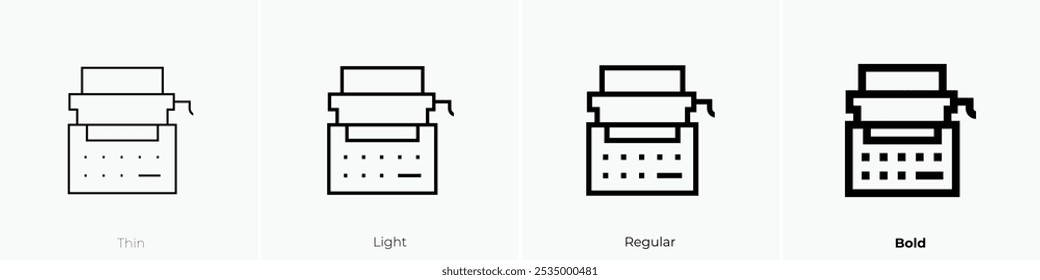 stenographer icon. Thin, Light Regular And Bold style design isolated on white background