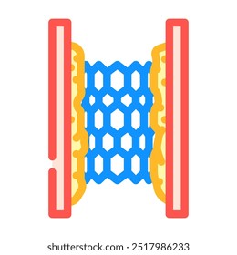 stent placement surgery color icon vector. stent placement surgery sign. isolated symbol illustration