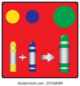 Step 1: Primary Color Mixing to be Green, EPS 10 easy editing
