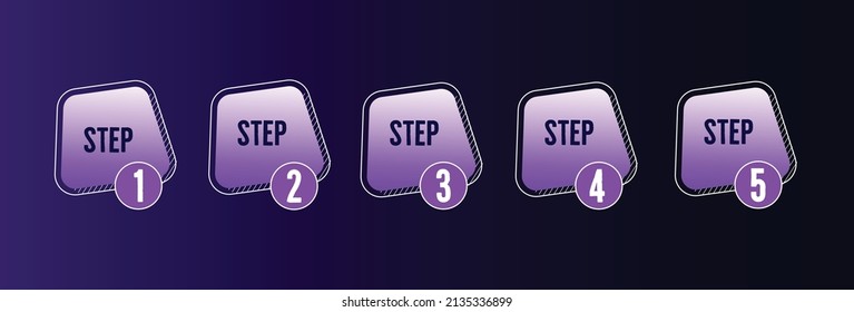 step 1,2,3,4,5 infographic icons vector illustration 