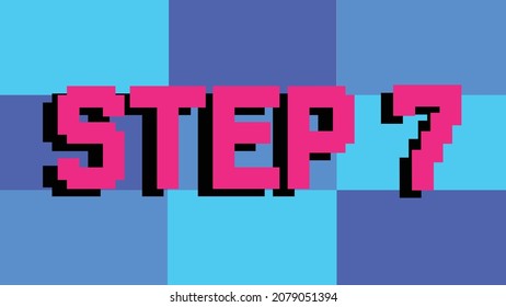 paso 7 texto con estilo de píxel