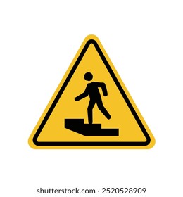 step up area on a yellow triangle board. Suitable for posters and web icons