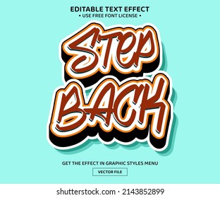 Step back 3D editable text effect template