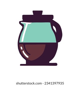 Step back in time with this captivating illustration of a vintage coffee pot. Brew the perfect cup of nostalgia. Vector illustration.